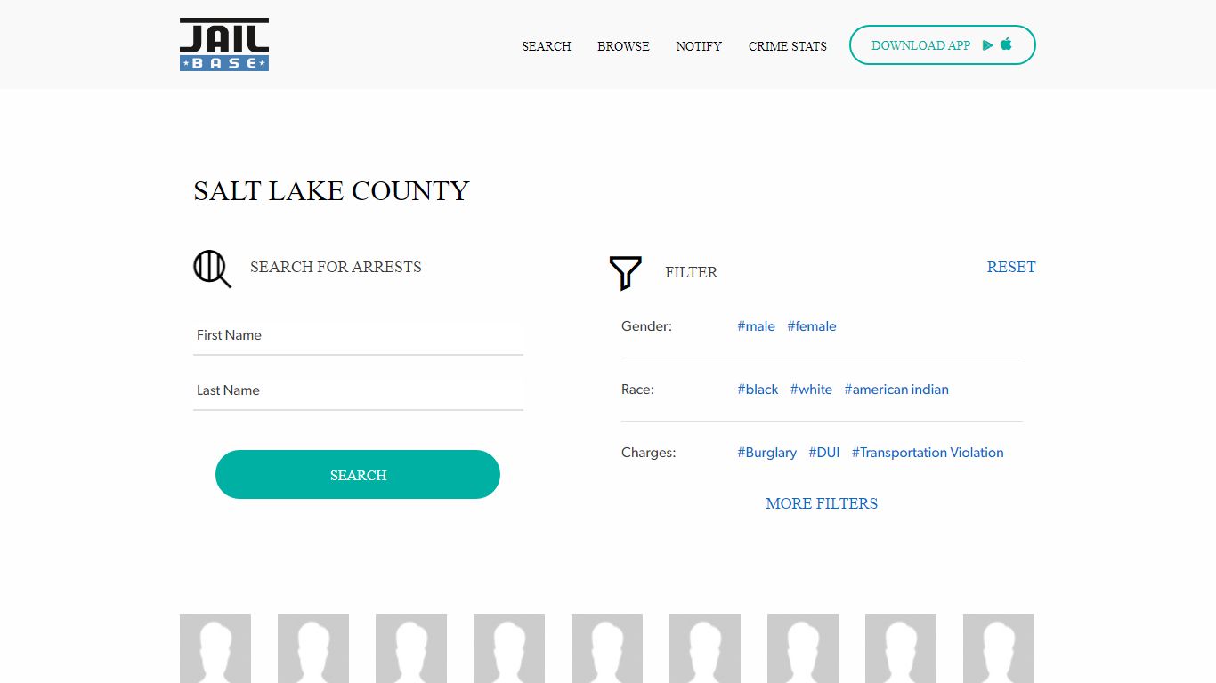 Salt Lake County Jail Inmate Search and Mugshots | JailBase